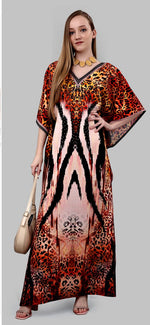 Striking Brown Color Polyester Fabric Kaftan