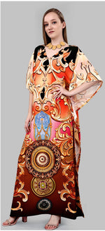 Striking Brown Color Polyester Fabric Kaftan