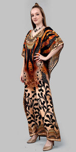 Striking Brown Color Polyester Fabric Kaftan