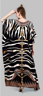 Striking Black Color Polyester Fabric Kaftan