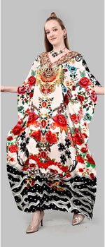 Striking Cream Color Polyester Fabric Kaftan