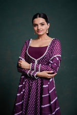 Amazing Purple Color Crepe Fabric Designer Suit