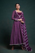 Amazing Purple Color Crepe Fabric Designer Suit