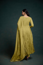 Amazing Green Color Organza Fabric Designer Suit