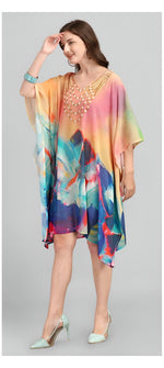 Dazzling Multi Color Georgette Fabric Kaftan