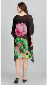 Dazzling Black Color Georgette Fabric Kaftan