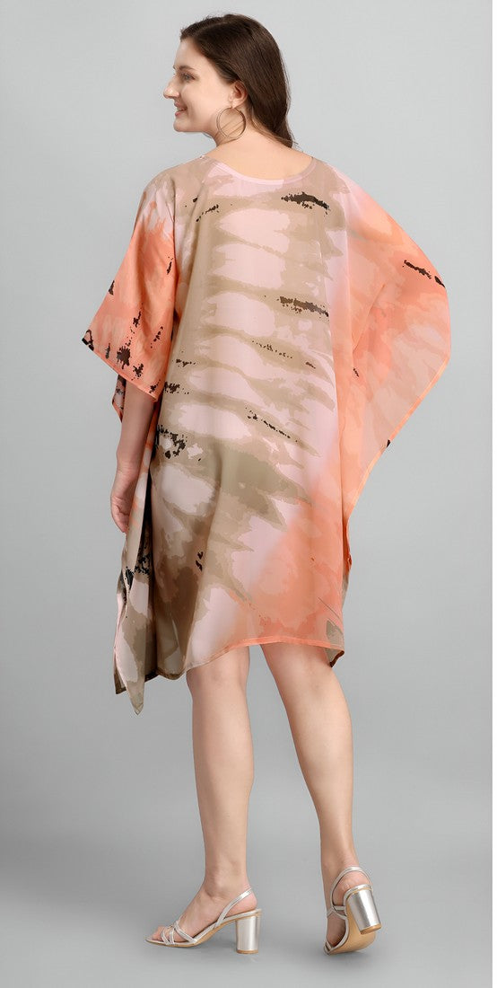 Dazzling Beige Color Georgette Fabric Kaftan