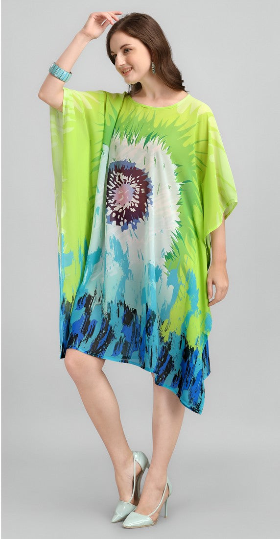Dazzling Multi Color Georgette Fabric Kaftan