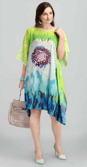 Dazzling Multi Color Georgette Fabric Kaftan