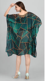Dazzling Green Color Georgette Fabric Kaftan