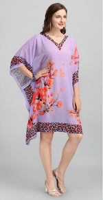 Dazzling Purple Color Georgette Fabric Kaftan
