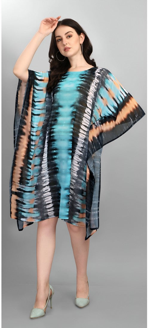 Amazing Blue Color Georgette Fabric Kaftan