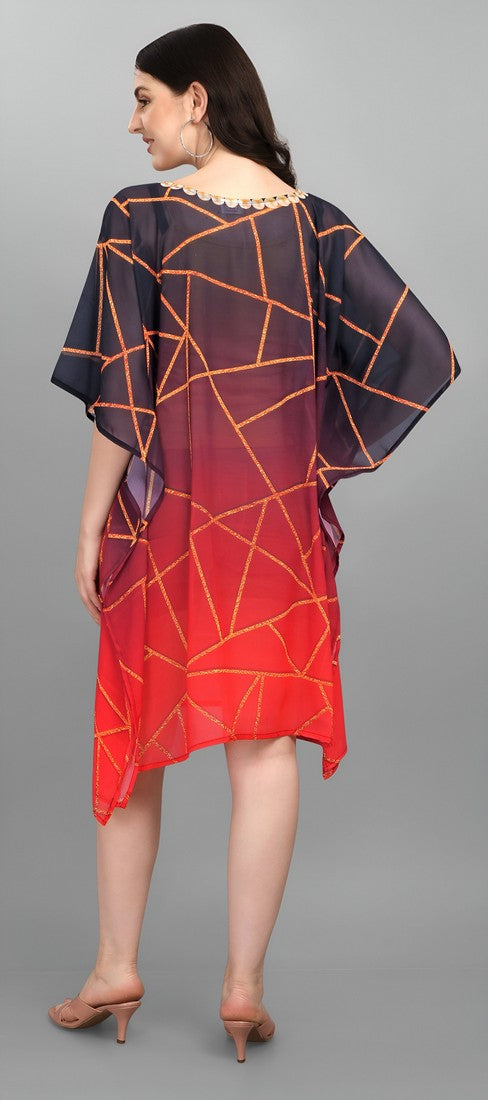 Amazing Multi Color Georgette Fabric Kaftan
