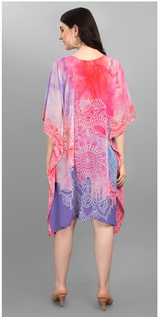 Amazing Pink Color Georgette Fabric Kaftan