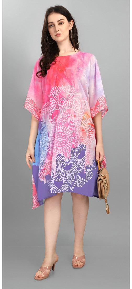 Amazing Pink Color Georgette Fabric Kaftan