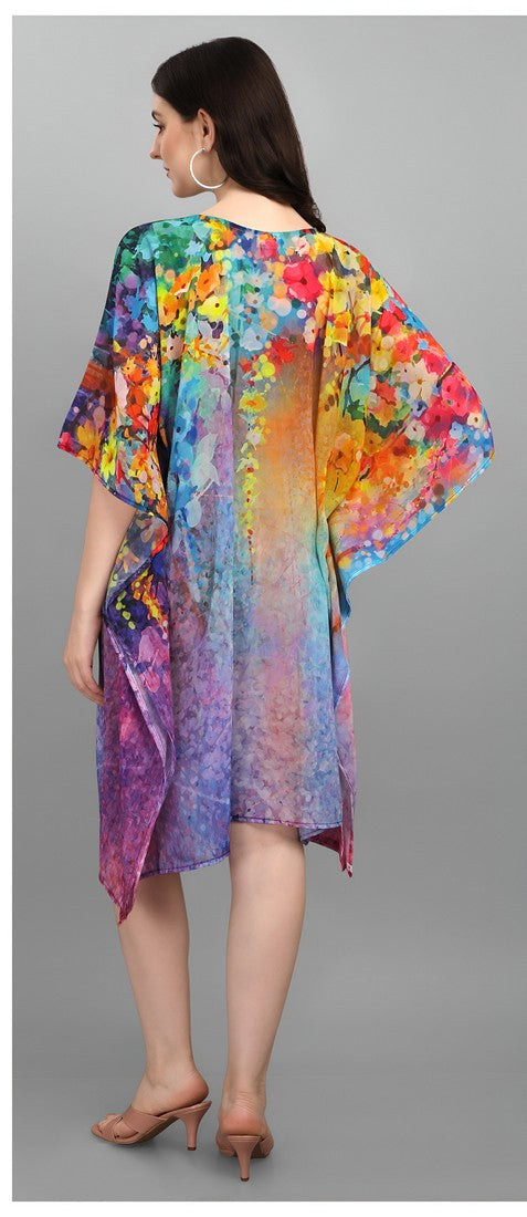 Amazing Multi Color Georgette Fabric Kaftan