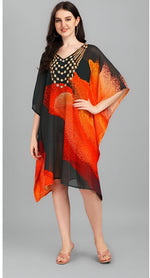 Ideal Black Color Georgette Fabric Kaftan