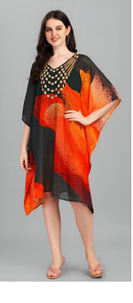 Ideal Black Color Georgette Fabric Kaftan