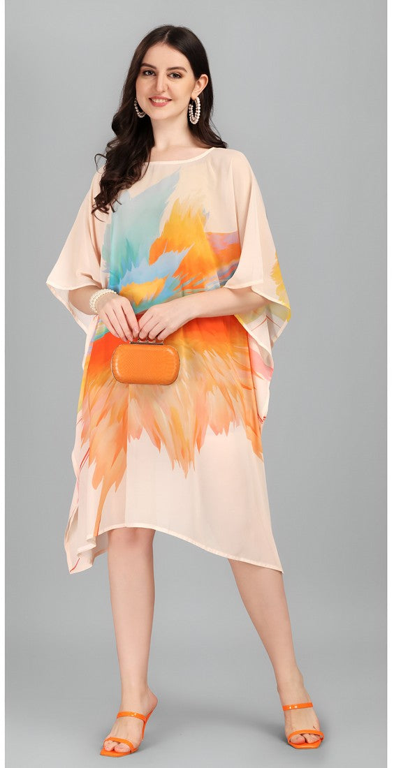 Ideal Cream Color Georgette Fabric Kaftan