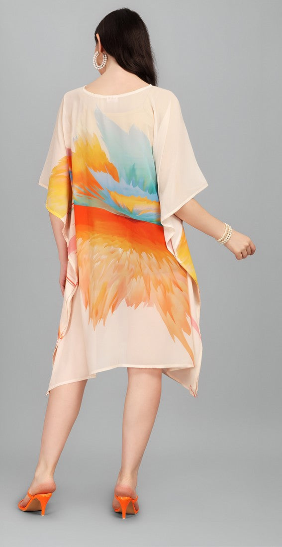 Ideal Cream Color Georgette Fabric Kaftan