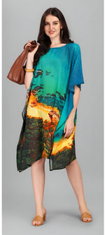 Ideal Turquoise Color Georgette Fabric Kaftan