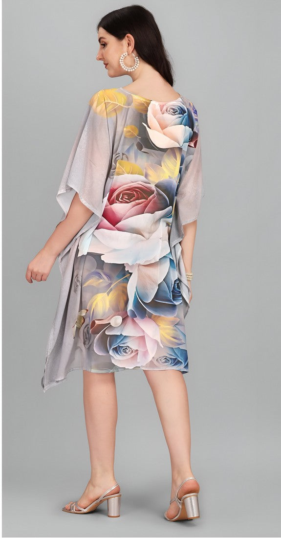 Ideal Grey Color Georgette Fabric Kaftan
