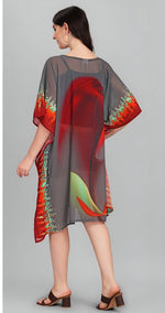 Ideal Grey Color Georgette Fabric Kaftan