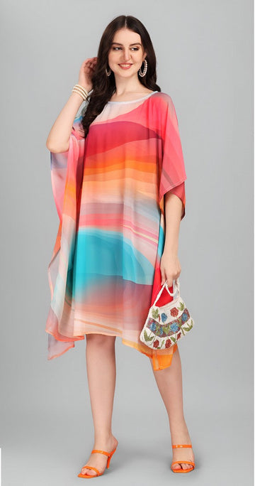 Ideal Multi Color Georgette Fabric Kaftan