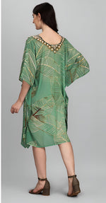 Beautiful Green Color Georgette Fabric Indowestern