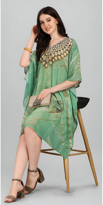 Beautiful Green Color Georgette Fabric Indowestern