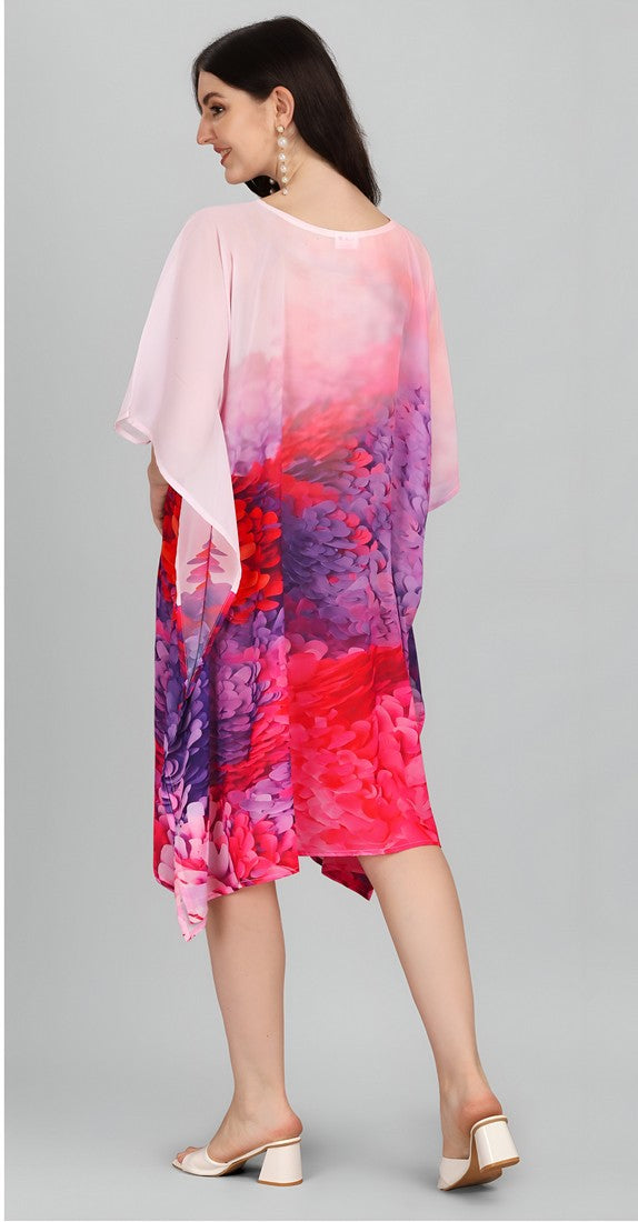 Beautiful Pink Color Georgette Fabric Indowestern