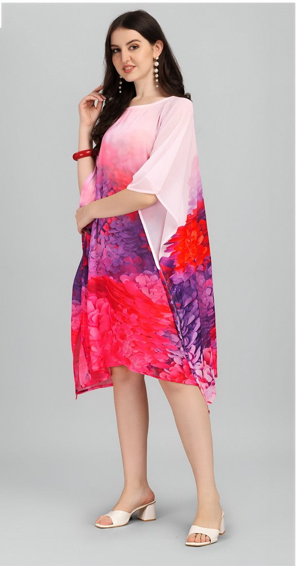 Beautiful Pink Color Georgette Fabric Indowestern