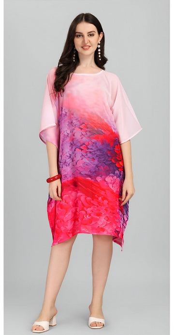 Beautiful Pink Color Georgette Fabric Indowestern