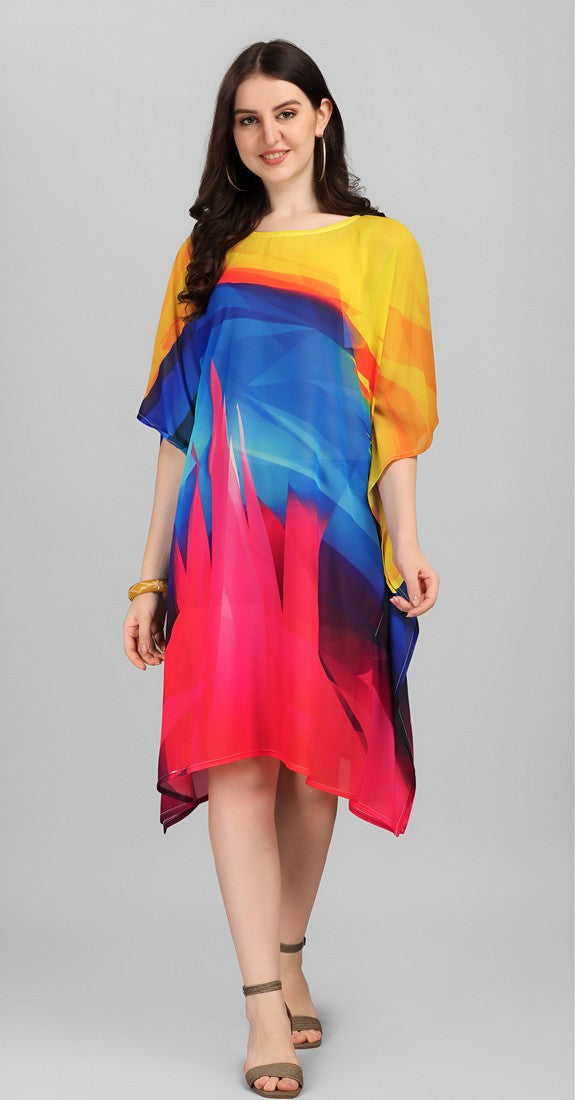 Beautiful Multi Color Georgette Fabric Indowestern