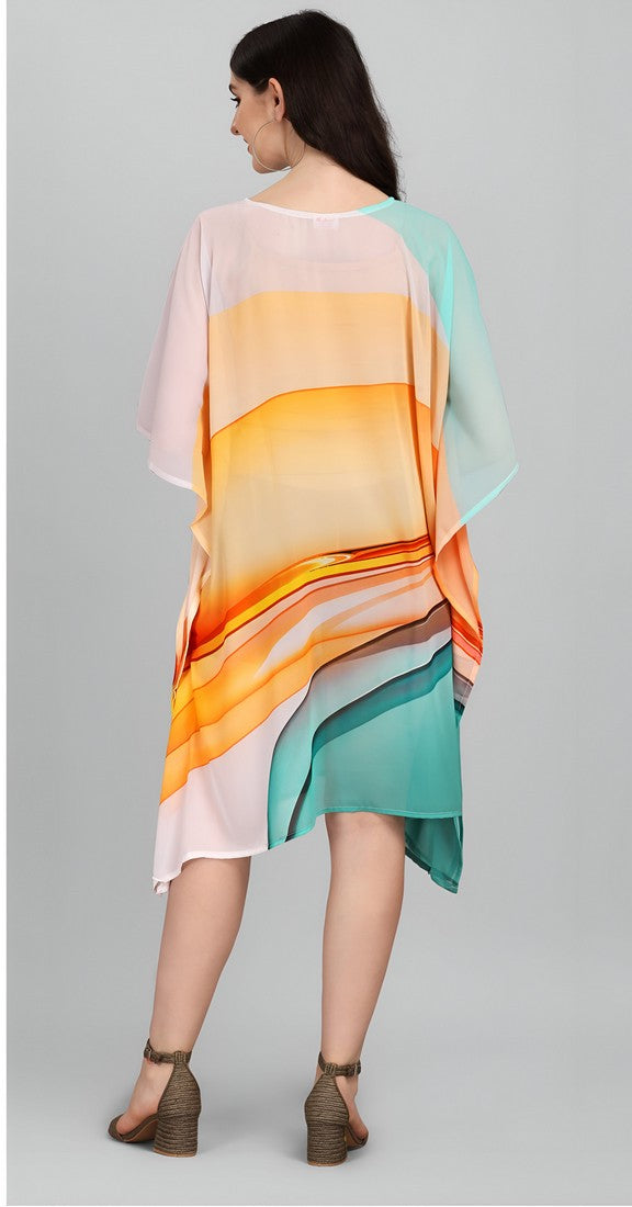 Beautiful Multi Color Georgette Fabric Indowestern