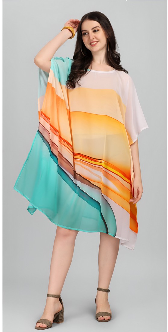 Beautiful Multi Color Georgette Fabric Indowestern