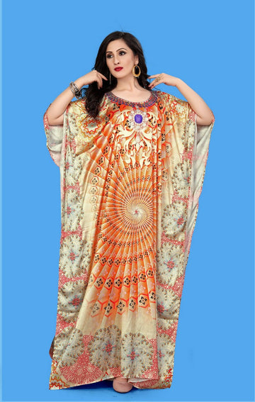 Amazing Orange Color Satin Fabric Indowestern