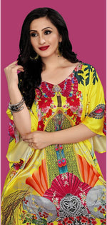 Amazing Yellow Color Satin Fabric Indowestern