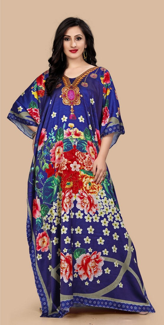 Amazing Blue Color Satin Fabric Indowestern