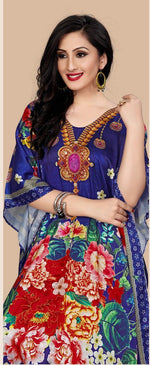 Amazing Blue Color Satin Fabric Indowestern
