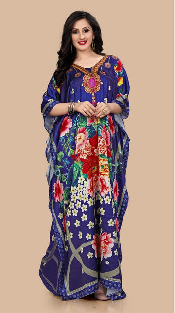 Amazing Blue Color Satin Fabric Indowestern