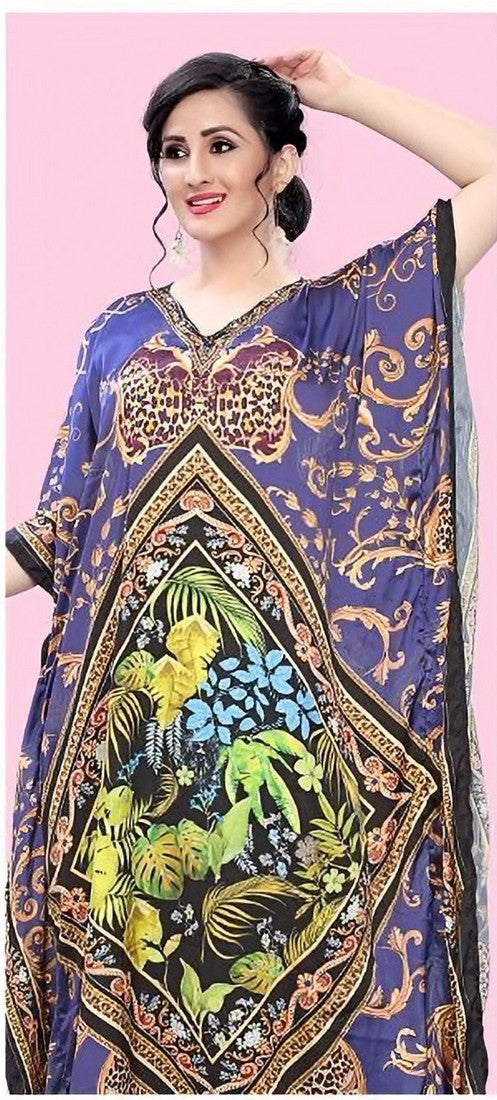 Lovely Blue Color Satin Fabric Indowestern