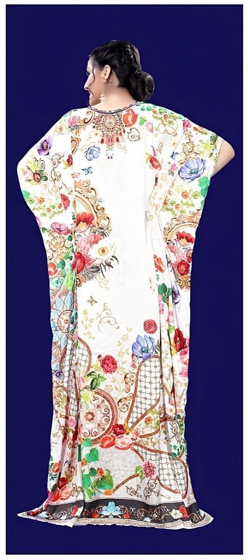 Lovely White Color Satin Fabric Indowestern