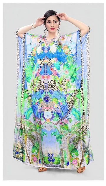 Lovely Blue Color Satin Fabric Indowestern