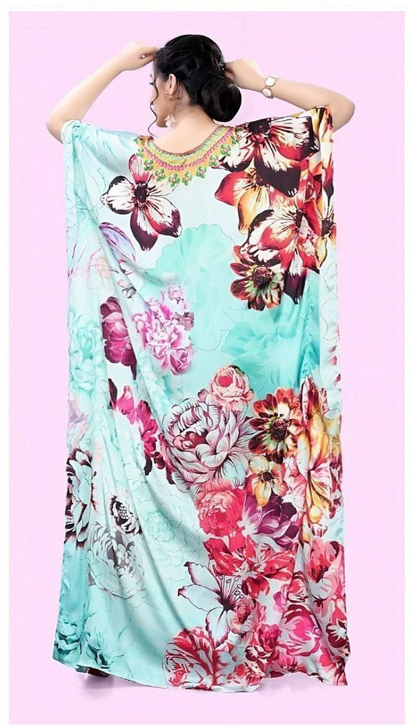 Lovely Aqua Color Satin Fabric Indowestern