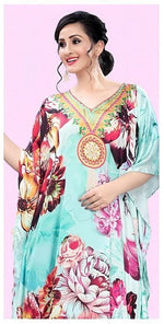 Lovely Aqua Color Satin Fabric Indowestern