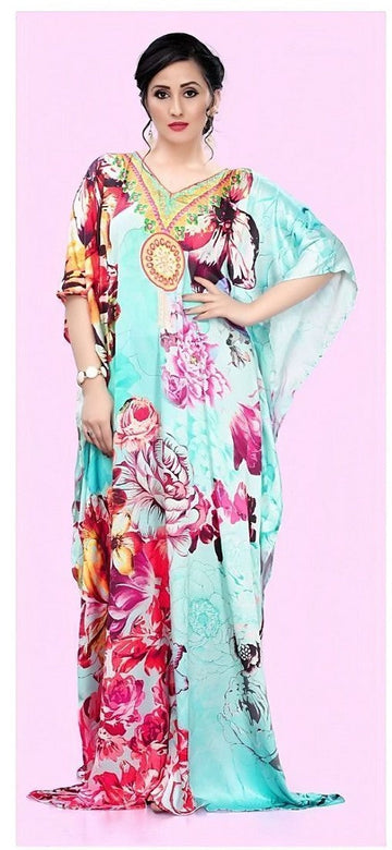 Lovely Aqua Color Satin Fabric Indowestern