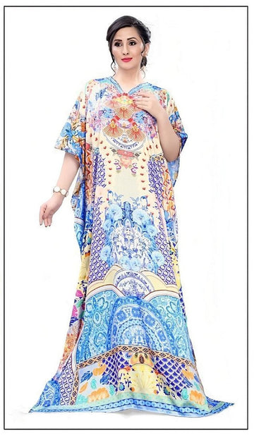 Lovely Blue Color Satin Fabric Indowestern