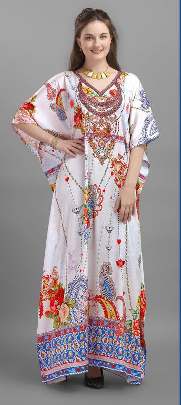 Amazing White Color Satin Fabric Indowestern
