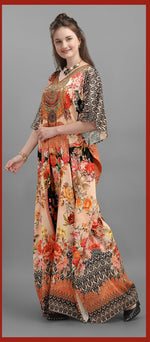 Amazing Peach Color Satin Fabric Indowestern